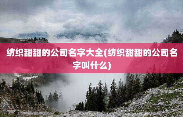 纺织甜甜的公司名字大全(纺织甜甜的公司名字叫什么)