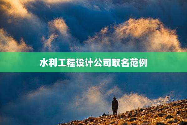 水利工程设计公司取名范例