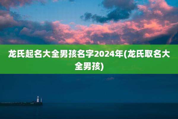 龙氏起名大全男孩名字2024年(龙氏取名大全男孩)