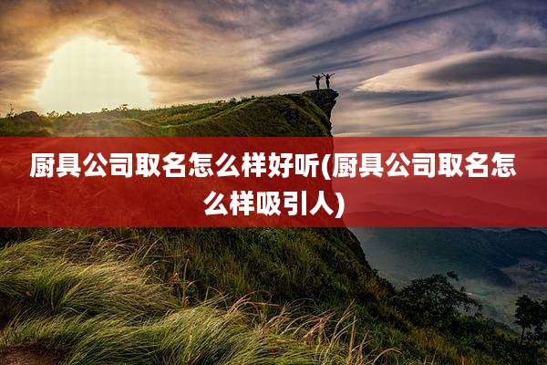 厨具公司取名怎么样好听(厨具公司取名怎么样吸引人)