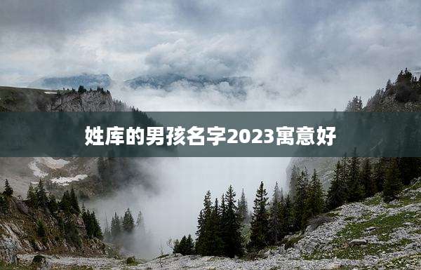 姓库的男孩名字2023寓意好