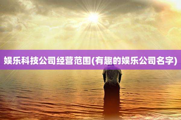 娱乐科技公司经营范围(有趣的娱乐公司名字)