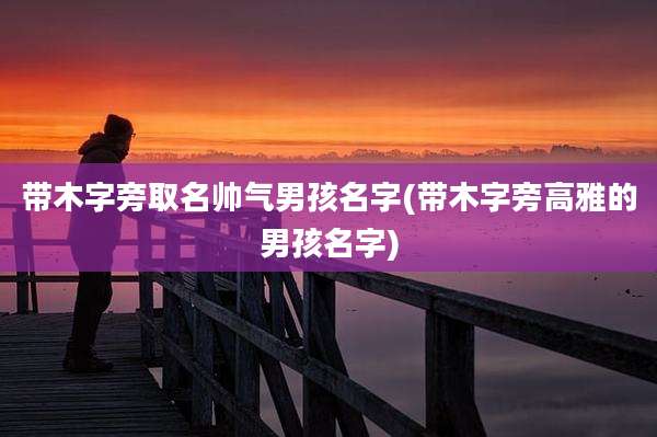 带木字旁取名帅气男孩名字(带木字旁高雅的男孩名字)