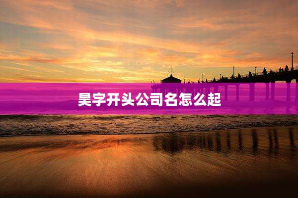 昊字开头公司名怎么起