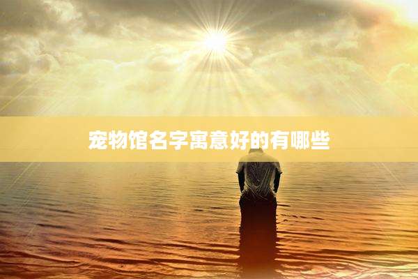 宠物馆名字寓意好的有哪些