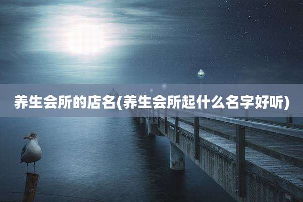 养生会所的店名(养生会所起什么名字好听)