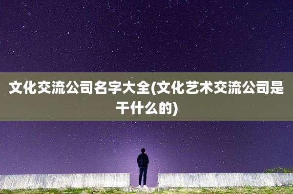 文化交流公司名字大全(文化艺术交流公司是干什么的)