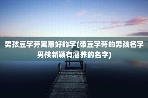 男孩豆字旁寓意好的字(带豆字旁的男孩名字男孩新颖有涵养的名字)