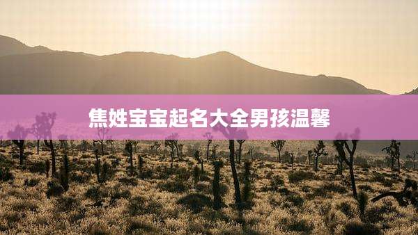 焦姓宝宝起名大全男孩温馨