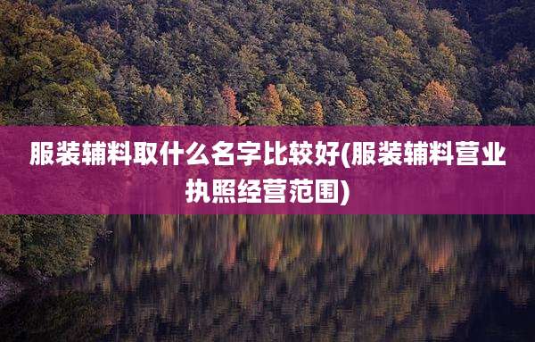 服装辅料取什么名字比较好(服装辅料营业执照经营范围)