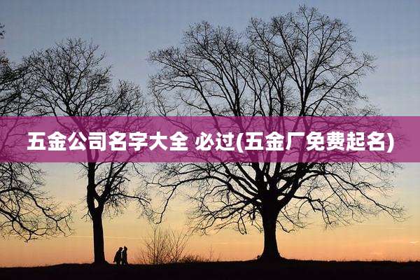 五金公司名字大全 必过(五金厂免费起名)