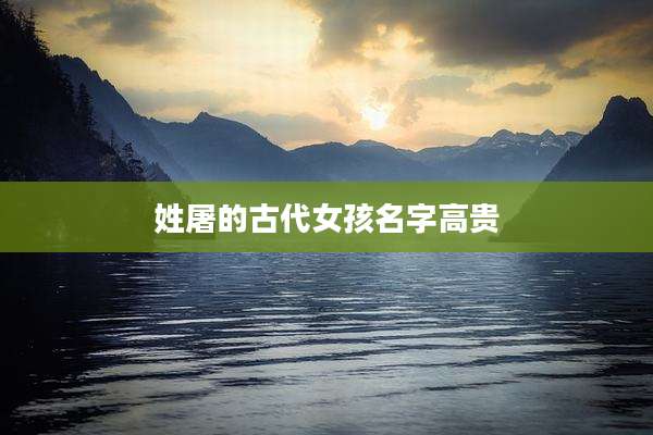 姓屠的古代女孩名字高贵