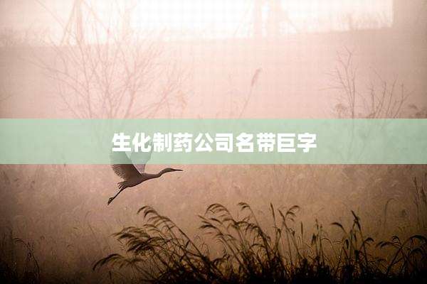 生化制药公司名带巨字