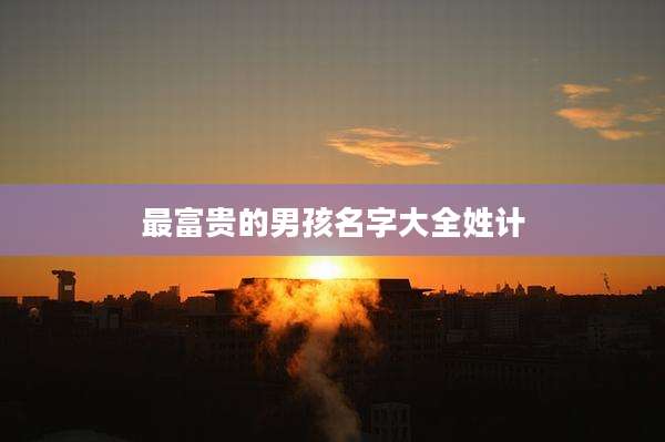 最富贵的男孩名字大全姓计