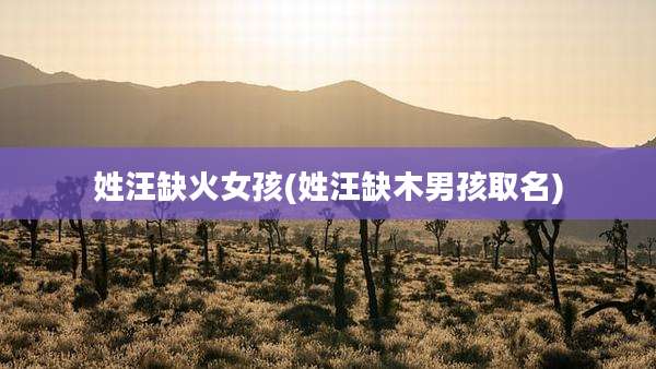 姓汪缺火女孩(姓汪缺木男孩取名)