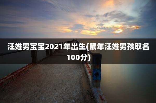 汪姓男宝宝2021年出生(鼠年汪姓男孩取名100分)