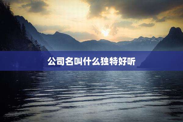 公司名叫什么独特好听