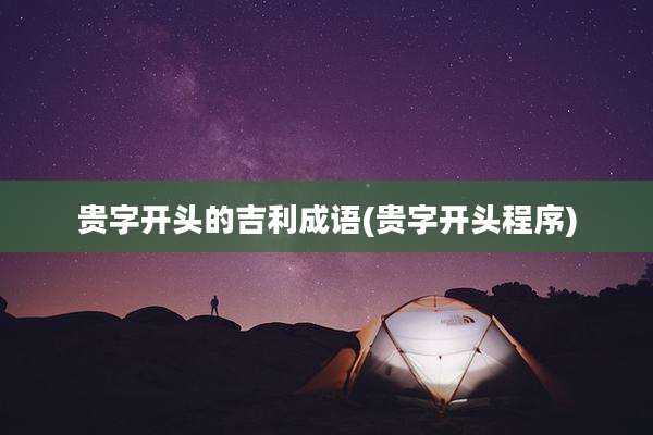 贵字开头的吉利成语(贵字开头程序)