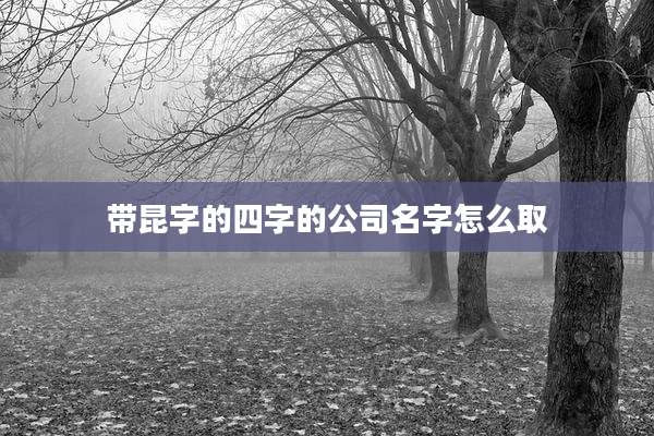 带昆字的四字的公司名字怎么取