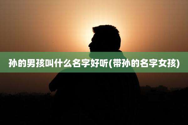 孙的男孩叫什么名字好听(带孙的名字女孩)