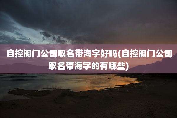 自控阀门公司取名带海字好吗(自控阀门公司取名带海字的有哪些)