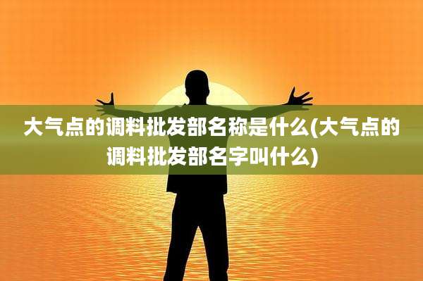 大气点的调料批发部名称是什么(大气点的调料批发部名字叫什么)