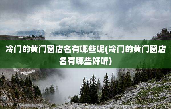 冷门的黄门窗店名有哪些呢(冷门的黄门窗店名有哪些好听)
