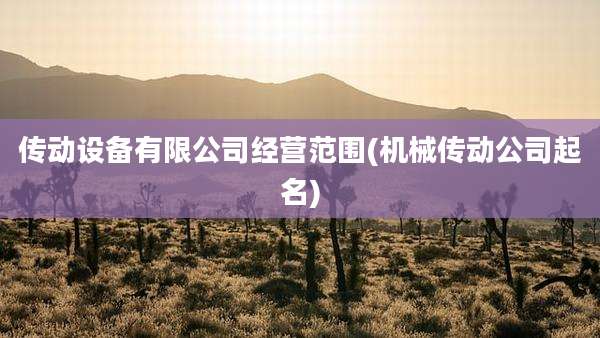 传动设备有限公司经营范围(机械传动公司起名)