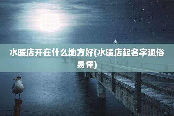 水暖店开在什么地方好(水暖店起名字通俗易懂)