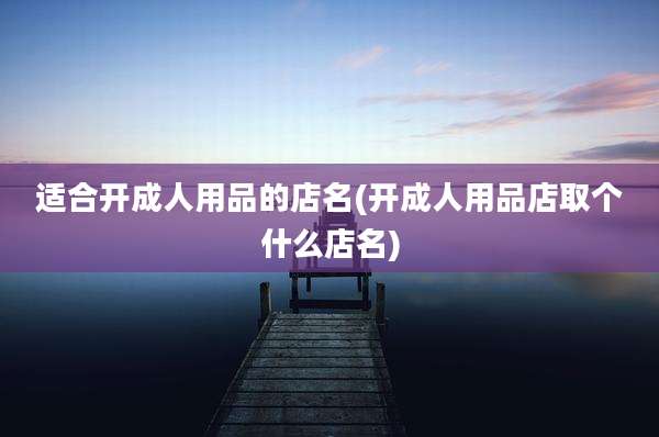 适合开成人用品的店名(开成人用品店取个什么店名)