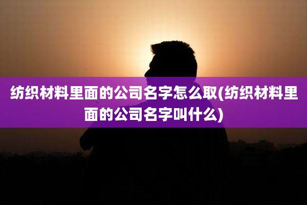 纺织材料里面的公司名字怎么取(纺织材料里面的公司名字叫什么)