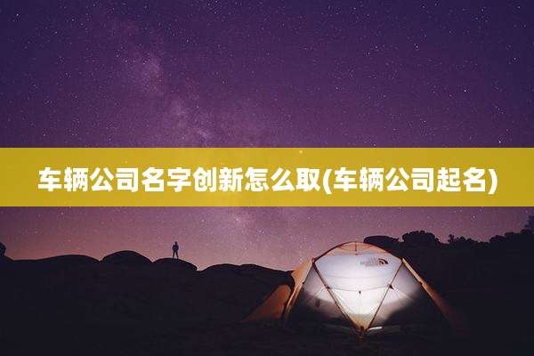 车辆公司名字创新怎么取(车辆公司起名)