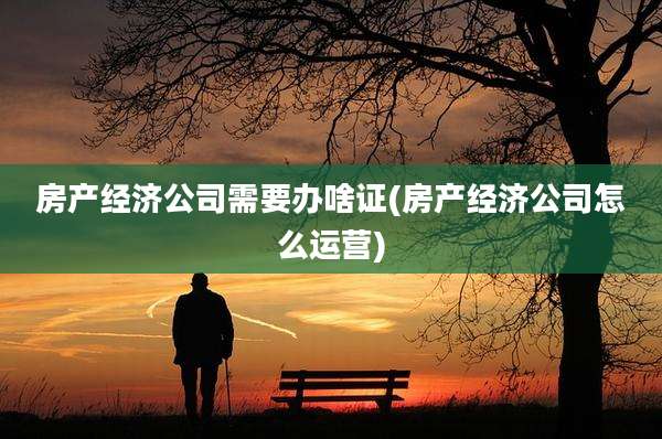 房产经济公司需要办啥证(房产经济公司怎么运营)