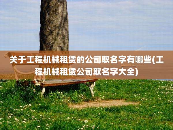 关于工程机械租赁的公司取名字有哪些(工程机械租赁公司取名字大全)