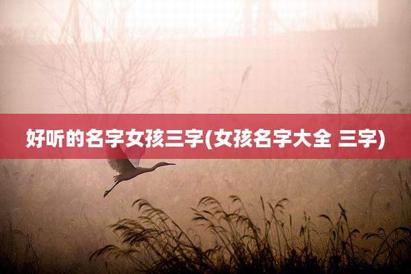 好听的名字女孩三字(女孩名字大全 三字)