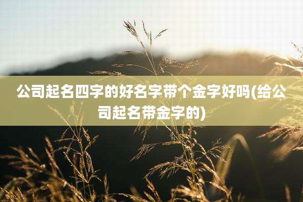 公司起名四字的好名字带个金字好吗(给公司起名带金字的)