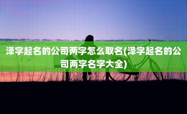 泽字起名的公司两字怎么取名(泽字起名的公司两字名字大全)