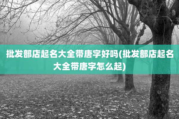 批发部店起名大全带唐字好吗(批发部店起名大全带唐字怎么起)
