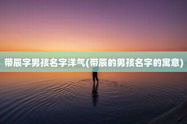 带辰字男孩名字洋气(带辰的男孩名字的寓意)