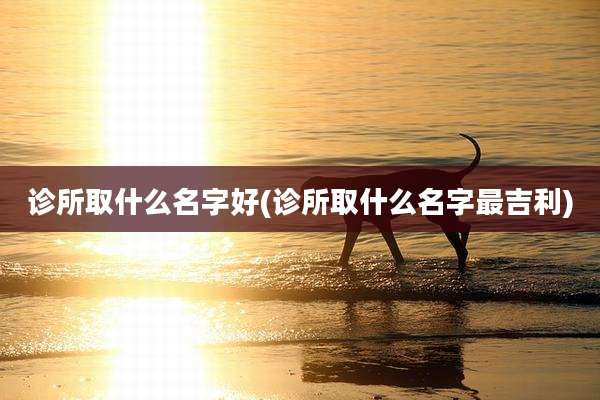 诊所取什么名字好(诊所取什么名字最吉利)