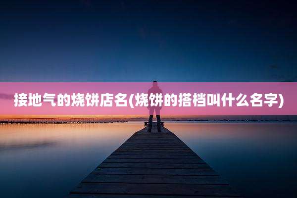 接地气的烧饼店名(烧饼的搭档叫什么名字)