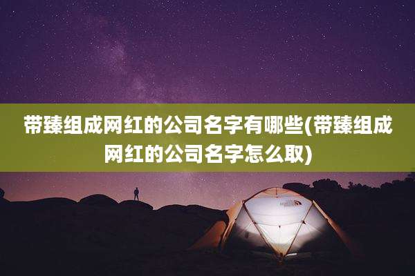 带臻组成网红的公司名字有哪些(带臻组成网红的公司名字怎么取)