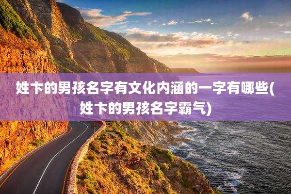 姓卞的男孩名字有文化内涵的一字有哪些(姓卞的男孩名字霸气)