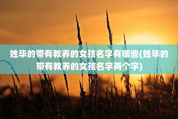 姓毕的带有教养的女孩名字有哪些(姓毕的带有教养的女孩名字两个字)