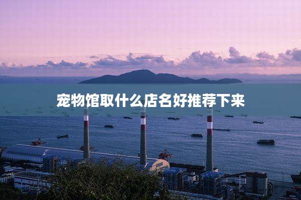 宠物馆取什么店名好推荐下来