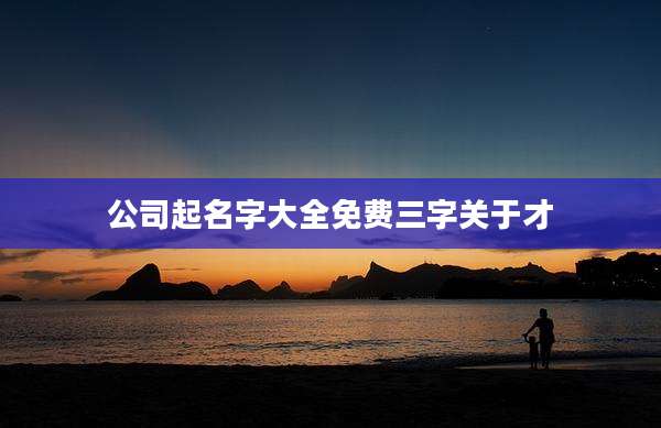 公司起名字大全免费三字关于才