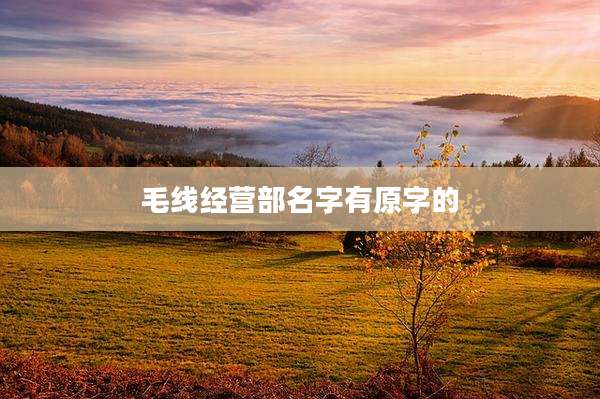 毛线经营部名字有原字的