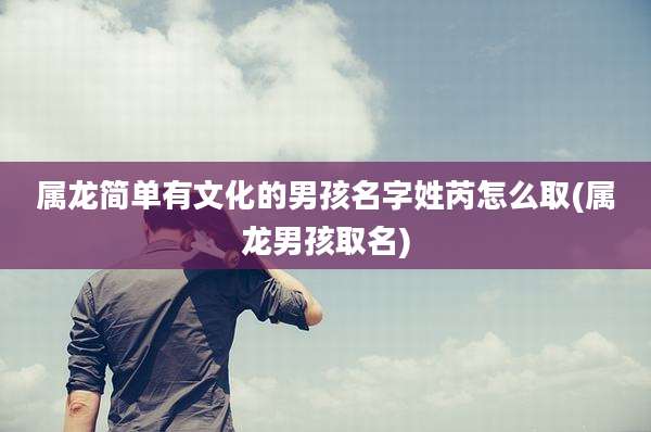 属龙简单有文化的男孩名字姓芮怎么取(属龙男孩取名)
