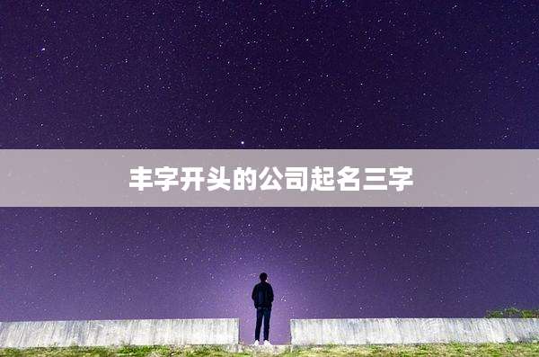 丰字开头的公司起名三字