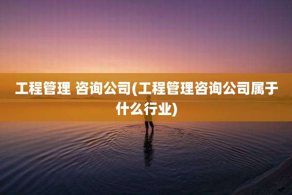 工程管理 咨询公司(工程管理咨询公司属于什么行业)